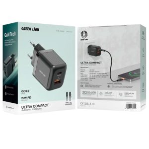 شارژر دیواری 20 وات گرین لاین Ultra Compact GL-WC31 GaN QC3.0 PD 3A