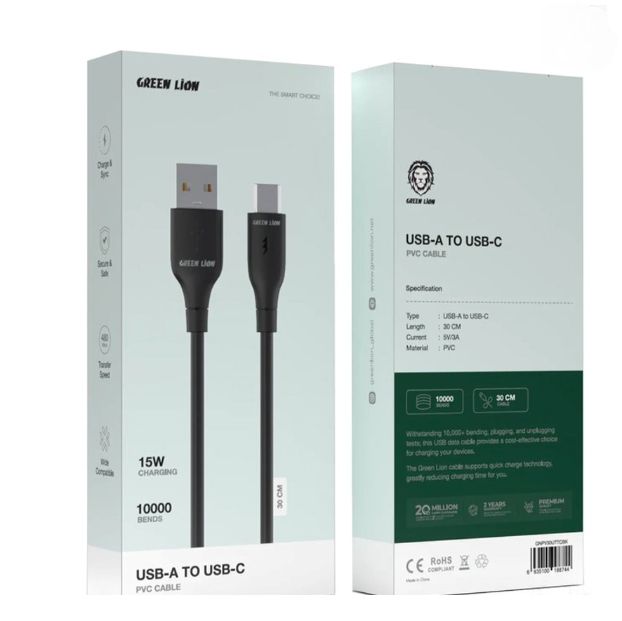 power-6 ابل USB-A به USB-C گرین لاین PVC
