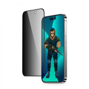 محافظ صفحه حریم خصوصی 3D iPhone 14 Pro Max مدل PET گرین لاین