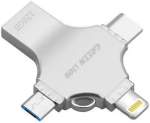 فلش مموری چهار کاره گرین لاین مدل GN4IN1USB128SL ظرفیت ۱۲۸ گیگابایت