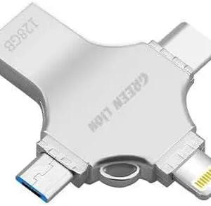 فلش مموری چهار کاره گرین لاین مدل GN4IN1USB128SL ظرفیت ۱۲۸ گیگابایت