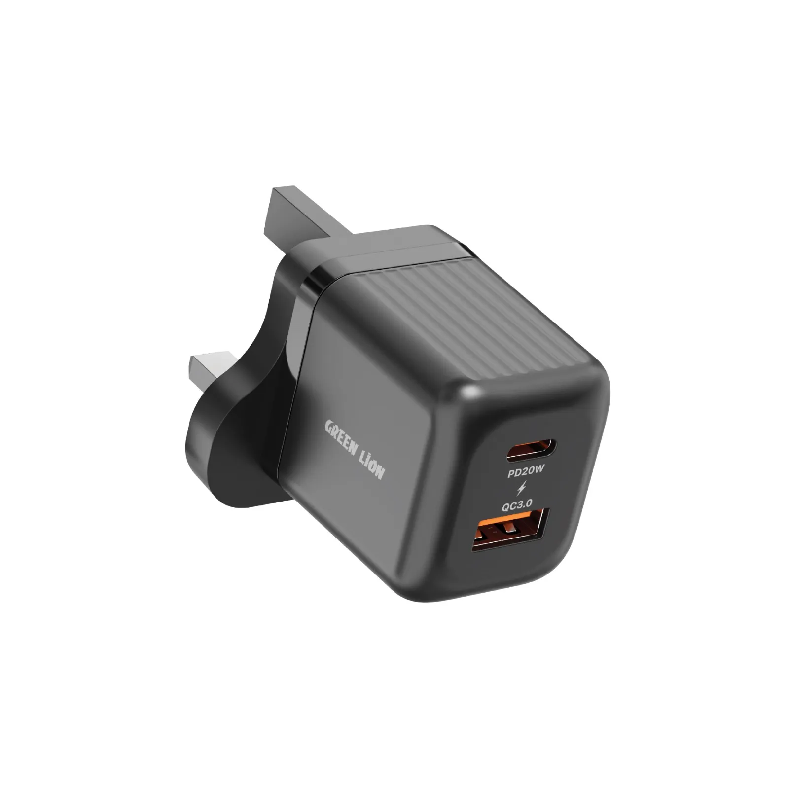 GNA20PDQWBK_1762353857620 شارژر دیواری گرین لاین مدل Ultra Compact GaN دو پورت ۲۰ وات مشکی (پین UK)