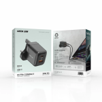 شارژر دیواری گرین لاین مدل Ultra Compact GaN دو پورت ۲۰ وات مشکی (پین UK)