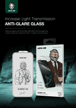 محافظ صفحه شفاف آیفون 17 پرو مکس مدل Albert AR گرین لاین