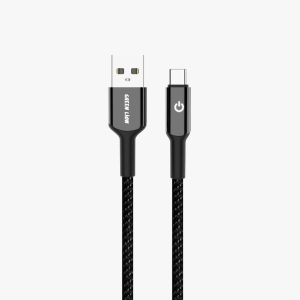 کابل تبدیل USB-A به USB-C گرین‌لاین مدل Braided Timer یک‌متری – شارژ سریع و بادوام