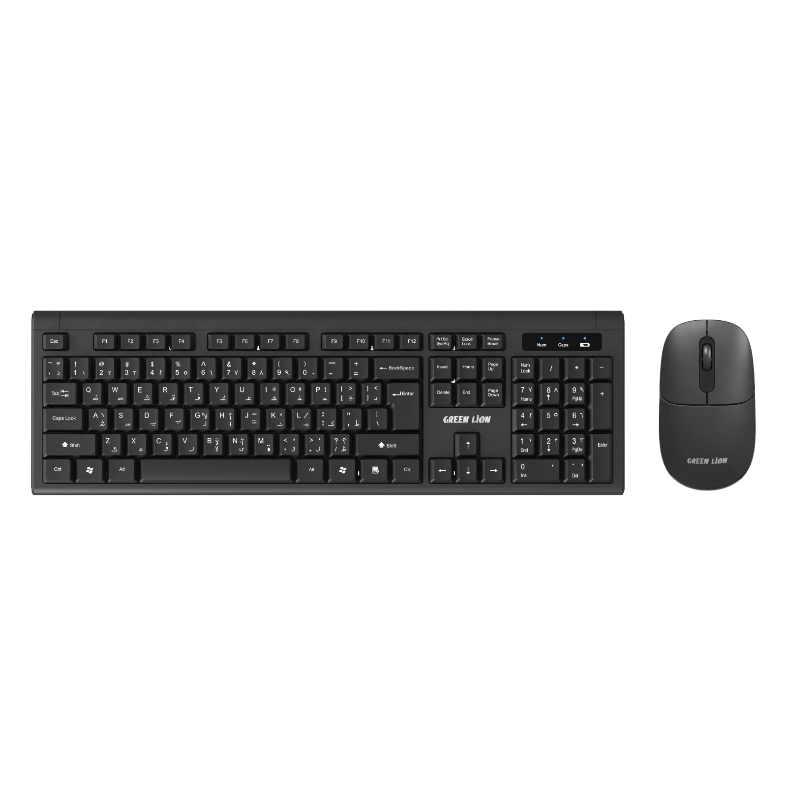 GNGKM200WKBK-7385 کیبورد و ماوس بیسیم Green Lion GKM-200 مدل Wireless Combo گرین لاین