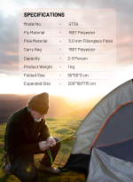چادر مسافرتی سه‌نفره گرین لاین مدل GT3‑Plus – مقاوم، سبک و ضد‌باران