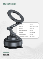 پایه نگهدارنده مکشی گوشی گرین لاین مدل GX36؛ مستحکم، مغناطیسی و قابل تنظیم