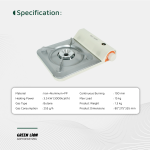 اجاق گاز مسافرتی گرین لاین مدل GNP35KWSTV ظرفیت ۳.۵ کیلووات