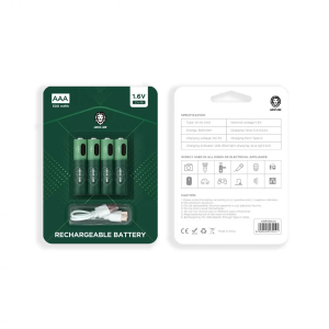باتری نیم قلم شارژی گرین لاین مدل GNRGBAAA 1.6V Zn-Ni با نشانگر LED و پورت Type‑C