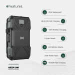 پاوربانک خورشیدی گرین مدل GNSOL5PN20 ظرفیت ۲۰۰۰۰ میلی‌آمپر با ۵ پنل