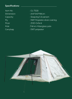 چادر مسافرتی گرین لاین مدل GT-6 ظرفیت ۶ نفر – مقاوم، جادار و ضدآب