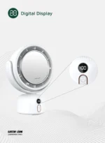آینه آرایشی LED با فن چندسرعته مدل Makeup Mirror Fan گرین لاین