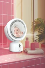 آینه آرایشی LED با فن چندسرعته مدل Makeup Mirror Fan گرین لاین
