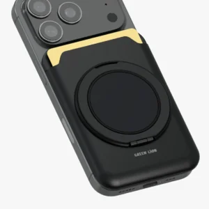 کیف پول مگ‌سیف مشکی iPhone مدل W4 با نگهدارنده کارت گرین لاین