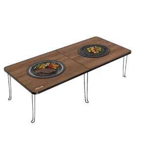 ست میز باربیکیو و گریل مدل Fold Grill Mate چوبی گرین لاین
