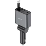 شارژر فندکی جمع‌شونده Retractable 75W Car Charger PD 45W مدل کابل جمع‌شونده گرین لاین