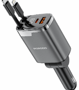 شارژر فندکی 111 وات دوگانه مدل Lightning & Type‑C پورودو