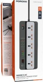 چندراهی برق کابل ۳ متری 3000W مدل 9USB یونیورسال پرودو