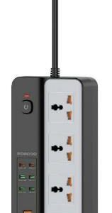 چندراهی برق کابل ۳ متری 3000W مدل 9USB یونیورسال پرودو