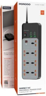 چندراهی برق ۳۰۰۰ وات یونیورسال 7AC مدل 6USB پورودو