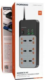چندراهی برق 6AC و 6USB مدل 3000W Universal پرودو