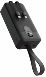 پاوربانک پرظرفیت نمایشگر دیجیتال مدل 30000mAh همراه کابل C و لایتنینگ پورودو