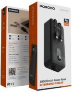 پاوربانک پرظرفیت نمایشگر دیجیتال مدل 30000mAh همراه کابل C و لایتنینگ پورودو