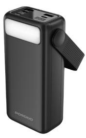 پاوربانک دسته‌دار Porodo Lara مدل 30000mAh Integrated Cables پرودو