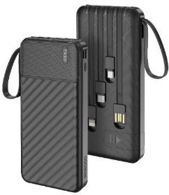 PDPBJ33BK پاوربانک مشکی Porodo Piano مدل Integrated Cables 10000mAh پورودو
