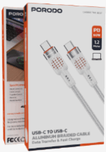 کابل شارژ آلومینیومی بافته شده USB-C to USB-C مدل PD 60W پرودو